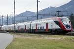 Der 4 Teilige Twindexx RABe 502 404  Brig-Glis  am 26.12.23 in Sargans abgestellt.