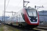 Der Twindexx RABe 502 404  Brig-Glis  am 26.12.23 in Sargans abgestellt.