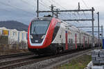 RABe 502 409-1 Twindexx fährt am 16.02.2024 Richtung Bahnhof Lausen.