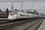 ETR 503 018-6 durchfährt am 17.02.2025 den Bahnhof Rupperswil.