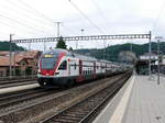 SBB - Triebzug RABe 511 036-1 als RE nach Bern bei der ausfahrt aus dem Bahnhof Burgdorf am 25.06.2017