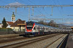 RABe 511 042 KISS durchfährt den Bahnhof Rupperswil. Die Aufnahme stammt vom 07.02.2022.