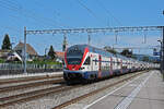 RABe 511 055 KISS durchfährt am 12.08.2024 den Bahnhof Rupperswil.