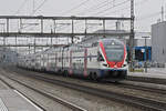 RABe 511 064 KISS durchfährt am 17.02.2025 den Bahnhof Rupperswil.