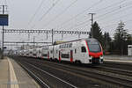 RABe 512 027-9 KISS durchfährt am 17.02.2025 den Bahnhof Rothrist.