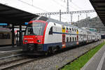 At 514 058-0 wartet am 25.01.2023 beim Bahnhof Baden.