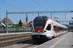 RABe 521 013, auf der S23, verlässt am 12.08.2024 den Bahnhof Rupperswil.