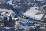 Ein Zug der S3 am 11.02.2021 bei Gelterkinden BL fährt Richtung Tecknau und Olten.