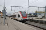 RABe 522 209 am 22.10.2019 in Delémont als RE nach Méroux (TGV)