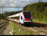 SBB - RABe 522 222 + 522 220 bei der einfahrt im Bhf. Mies am, 2024.10.03