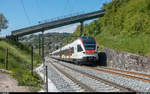 SBB RABe 523 028 und 522 221 am 15. Mai 2019 als S5 Grandson - Palézieux kurz nach Bossière.