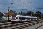 RABe 523 041, auf der S23, wartet beim Bahnhof Rupperswil. Die Aufnahme stammt vom 17.07.2021.