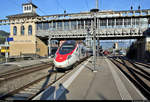 ETR 610 714-3 SBB und ETR 610 ??? der Trenitalia S.p.A. (FS) als EC 323 von Zürich HB (CH) nach Milano Centrale (I) stehen im Bahnhof Arth-Goldau (CH) auf Gleis 6.
[20.9.2019 | 18:02 Uhr]