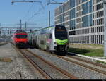 SBB / BLS - Unbekannte 460 mit IC und BLS RABe 515 026 als Regio bei der zufahrt zur Haltestelle Bern Wankdorf ( Wer ist Schneller ) am 29.09.2023