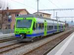 bls - Nina Triebzug RABe 525 030-0 abgestellt im Bahnhof Kerzers am 06.03.2012