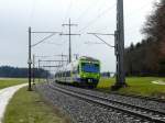 bls - Triebzug RABe 525 001-3 unterwegs bei Lyssach nach Burgdorf am 09.04.2013