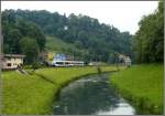 Zwei RABe 526 der Thurbo ebenfalls am Binnenkanal bei Au SG.