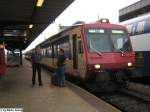 Der RBDe 560 036-6 ''Andelfingen'' stand am 6.8.05 mit einem Regio nach Schwanden in Rapperswil.