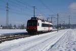 RBDe 560 SBB-Domino in Deitingen bei herrlichem Winterwetter als Solo-Triebwagen unterwegs am 29.