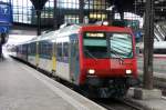 NPZ RBDe als S-Bahn S 1 Regio nach Frick. Bereitgestellt in Basel-SBB am 12.08.2008 .