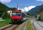 Bei der Einfahrt in den Bahnhof Linthal hat der RBDe 561, der hier den R 7745 (Rapperswil-Linthal) anfhrt fr die Rckfahrt bereits wieder mit Rapperswil angeschrieben.