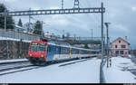 SBB NPZ als RE 96454 / TGV 9288 Neuchâtel - Frasne (- Paris) am 3. März 2018 bei der Durchfahrt in Auvernier.