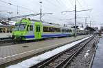 Der zweite Simmental RE mit dem ABt 971, A EWI, AB EWI, B Lego und RBDe 565 mit RE 3119 in Zweisimmen, 20.12.2013.