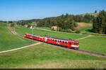 VPM RM RBDe 566 I 222 ist am 10.09.2023 unterwegs in Richtung Sumiswald und konnte hier zwischen Griesbach und Gammenthal aufgenommen werden