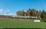 Verein Pendelzug Mirage BDe 4/4 201 und ABt 202 am 22. Oktober 2017 auf dem Weg von Langnau nach Interlaken Ost bei Rüfenacht.