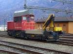 Neuer Baudiensttraktor Tm234 126-1 der SBB am 19.11.05 in Biasca.