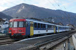 Oensingen-Balsthal-Bahn AG (OeBB).
DSF-RBe Triebwagen im Dienste der OeBB.
Im Ersatzpendel eingereihter RBe 54 074-2 ehemals OeBB/SBB am 11. Januar 2020 in Balsthal.
Fotostandort Postautobahnhof, Bildausschnitt Fotoshop.
Foto: Walter Ruetsch