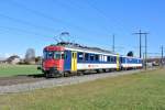 Der Jail-Train Bassersdorf-Bern Weyermannshaus wird immer noch von einem RBe gezogen. Heute war es der RBe 540 022-1 mit dem St 50 85 89-33 901-1, Lyssach, 28.01.2014.