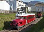 RCe 2/4 607 (OeBB)
Der Rote Pfeil der Oensingen Balsthal Bahn/OeBB mit dem neuen Anstrich als SBB RCe 2/4 607 in Balsthal am 22. März 2023.
Foto: Walter Ruetsch
