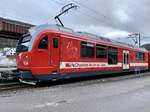 Der Be 4/4 654  L'Aurore  der CJ am 29.1.21 im Bahnhof Tavannes.