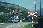 BVB_Bex-Villars-Bretaye__Straßenbahn-Tw 16 am Ortsende von Bex_07-09-1976