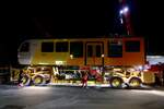 Der zweite Zugteil des Be 4/6 103  Jungfrau  der auf den Castor/Pollux Transporter verladen wurden am 21.10.24 in Lauterbrunnen.