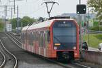 Nachschuss auf den RABe 4/12 34 am 29.4.24 nach der Durchfahrt im Bahnhof Schönbühl Shoppyland.