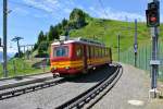 BDeh 2/4 Nr. 24 bei Einfahrt in der Bergstation Col-de-Bretaye, 03.07.2014.