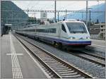 ETR 470 der Cisalpino AG verlsst am Abend des 02.08.08 den Bahnhof von Visp in Richtung Brig. (Hans)