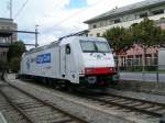 E-Lok 185 581-6 abgestellt auf einem Nebengleis in Spiez am 03.08.07