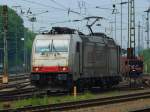 185 579-0 (Adriana) von Crossrail rangiert am 21.05.2012 in Aachen West.