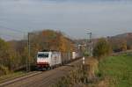 185 579-0 (Crossrail) zieht einen GTS Containerzug kurz hinter Bad Bellingen in Richtung Schweiz.