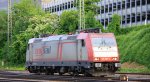 185 597-2 von Crossrail rangiert in Aachen-West in der Abendsonne am 14.6.2013.