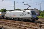 Mit einem Containerzug wartet 182 600-7 in Magdeburg Hbf auf die Weiterfahrt in Richtung Magdeburg-Neustadt.