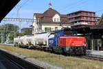 SBB Eem 923 021-0  Tourbillon  beim Halt im Bahnhof Gossau.