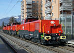 Gleich vier Aem 940 015, 017, 020 und 021 als Lokzug auf Testfahrt bei Solothurn-Allmend am 16. Februar 2021.
Foto: Walter Ruetsch