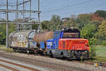 Eem 923 003-8 rangiert beim Bahnhof Möhlin. Die Aufnahme stammt vom 20.08.2018.