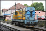 CER Rangierlok 740739-8 wartet hier am 15.5.2019 im Grenzbahnhof Sturovo auf ihren nächsten Einsatz.