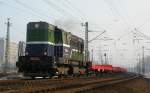 AWT 740 628 mit einem Gterzug zwischen Kőbnya-Kispest und Ferencvros (Budapest), am 21.