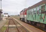 750 365-9 mit Regionalzug Os 5080 verlsst den Knotenbahnhof Luianky auf der Nitratalbahn, weiterfahrt in Richtung Nitra/Neutra – urany – Nov Zmky/Neuhusel; 28.10.2012 (15:20)